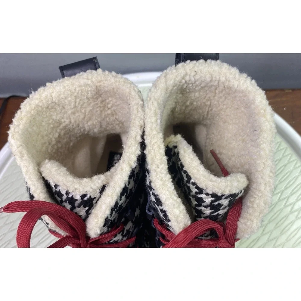 Sorel Tivoli Houndstooth Womens Waterproof Black&White Duck Snow Boots‎ Winter 8